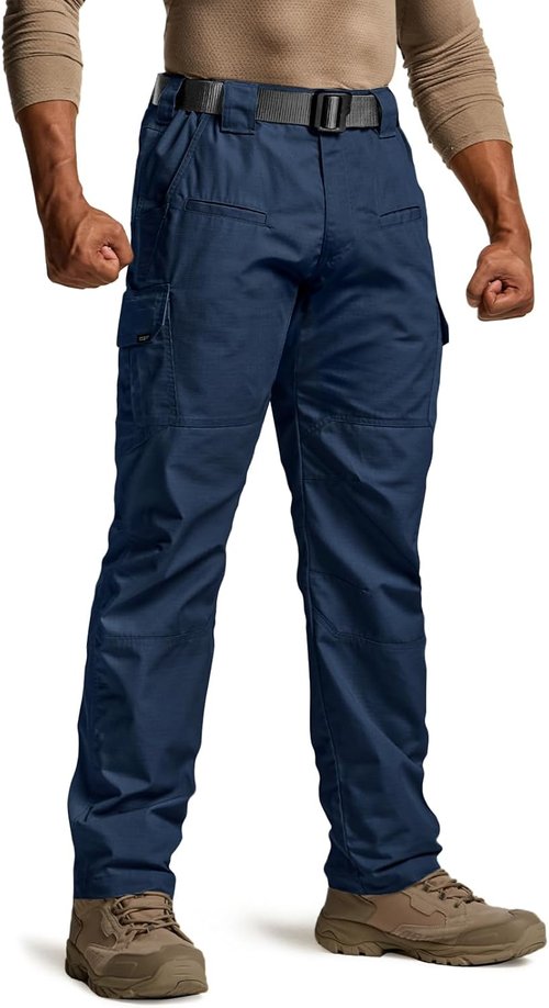 CQR Men's Tactical Pants - Lightweight Water-Resistant Ripstop Cargo Pants for Hiking & Work