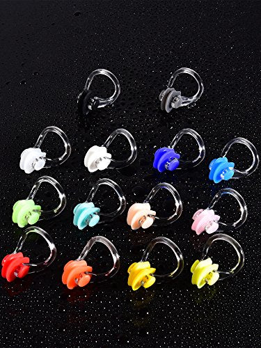14 Pcs Waterproof Nose Clips for Swimming - Colorful Set