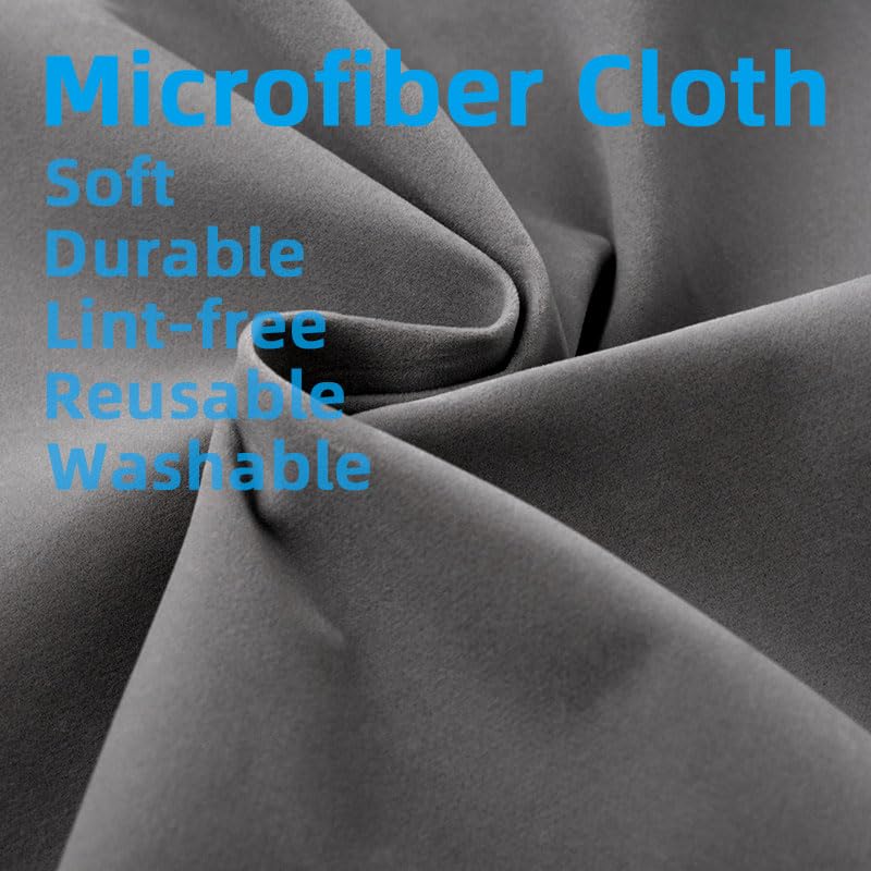 Microfiber Gun Cleaning Cloths - 6 Pack, 12"x12", Gray