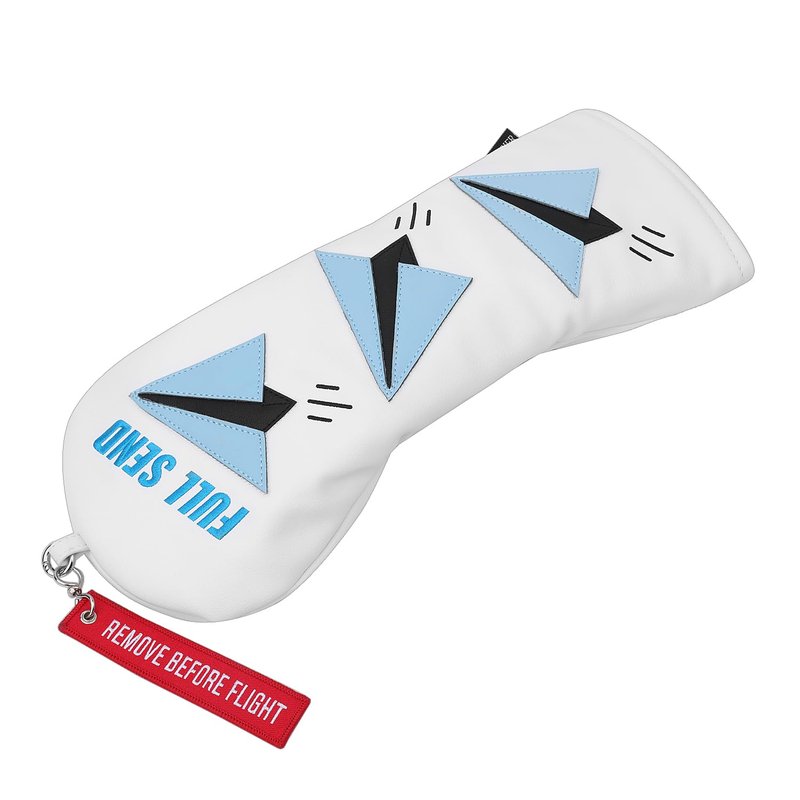 SHABIER White Golf Driver Headcover with Blue Airplane Design for Golf Driver Club