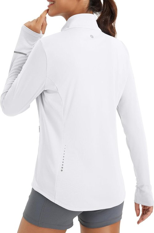 Baleaf Women's Sun Shirts - UPF 50+ Lightweight Running Jacket with UV Protection | Full Zip, Long Sleeve, Pockets