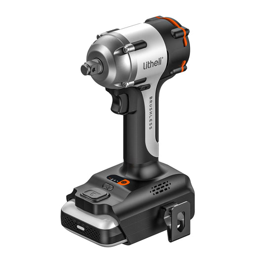 LiTHELi Cordless Impact Wrench, 1/2 Inch Hog Ring Brushless Impact Gun with 12,500 mAh Battery, Variable Speeds Impact Driver for Car Home, Charger not Included