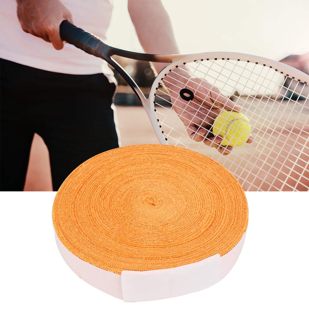 Redxiao 【𝐁𝐥𝐚𝐜𝐤 𝐅𝐫𝐢𝐝𝐚𝒚】 White/Orange/Black 10M Racket Grip Tape, Anti-Skid Badminton Racquet Towel Grip, 32.81ft x 1.18inch for Badminton Rackets Tennis Rackets Outdoor Sport Tool(Orange)