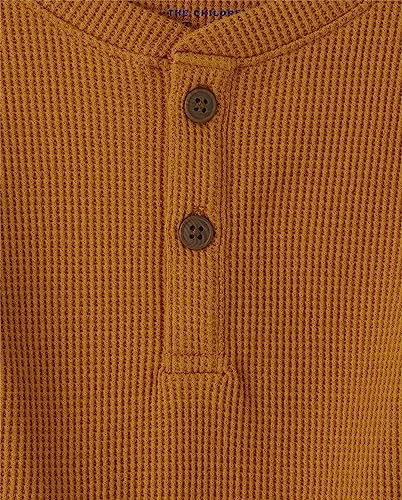 Boys' Long Sleeve Thermal Henley Shirt - Honey Comb, 5T
