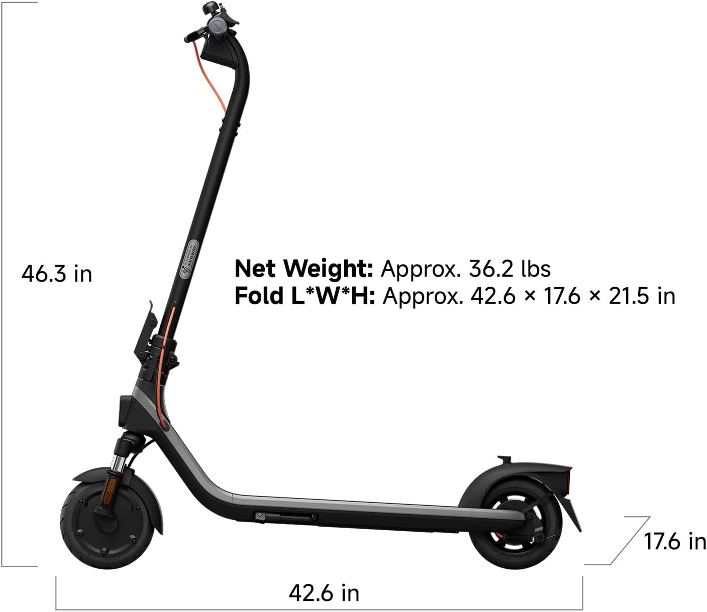 Segway Ninebot E2 Plus Electric Scooter - 15.5–20 MPH, Long Range, Foldable Design, UL Certified