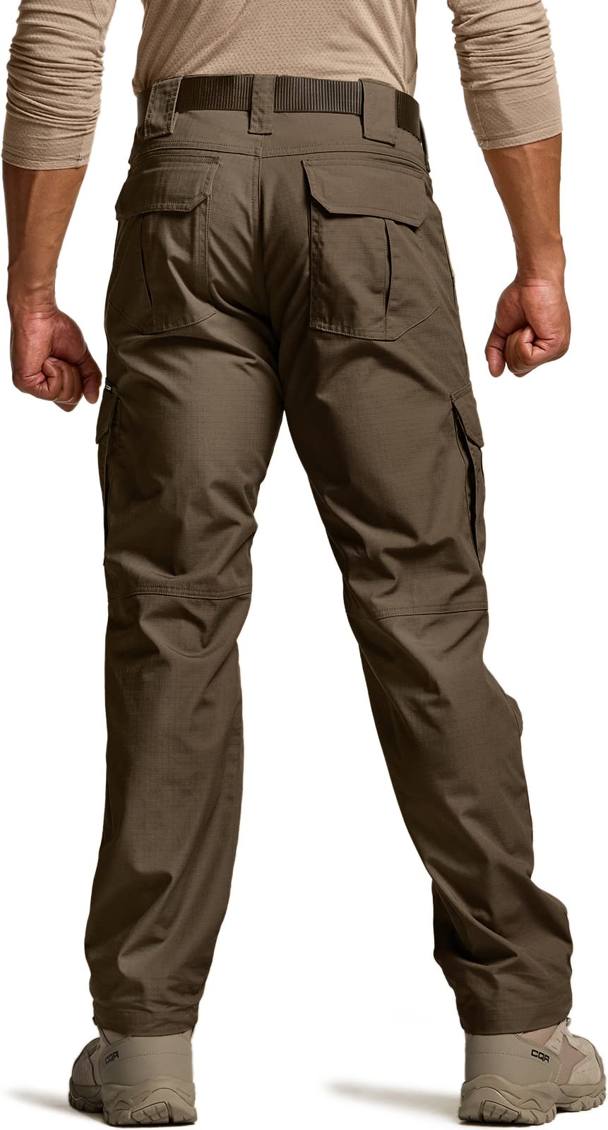 CQR Men's Tactical Pants, Water Resistant Ripstop Cargo Pants, Lightweight EDC Work Hiking Pants, Outdoor Apparel, Duratex Mag Pocket Tundra, 36W x 36L