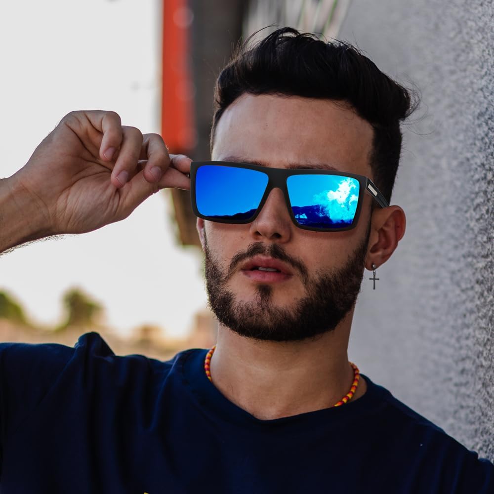 Skiennix Men's Polarized Sunglasses - Classic Square Design with UV Protection for Driving