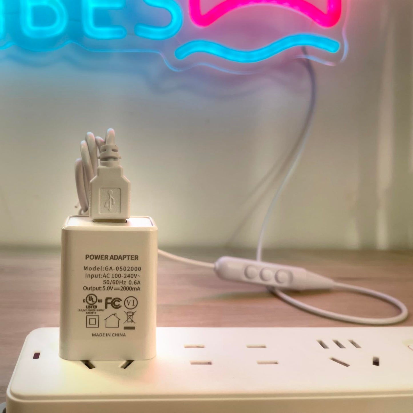 FLAGMEE 5V 2A Neon Sign Charger - Power Adapter for LED Neon Signs, Reliable Power Supply for 5V LED Lights
