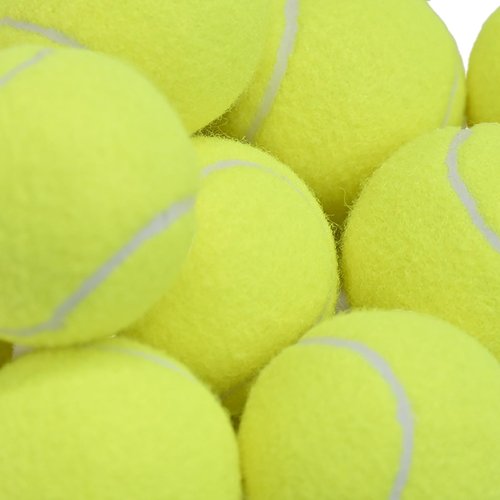LITIAN 12 Pack Practice Tennis Balls for Beginners – High Elasticity Bulk Tennis Balls for Dog Training, Fetch & Play, with Mesh Carry Bag (Yellow)
