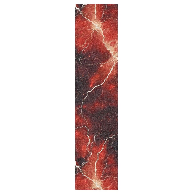Bolaz Skateboard Grip Tape Sheet Design Deck Longboard Griptape Red Electric Lightning Non Slip Tape Waterproof Sandpaper Scooter 33" x 9"
