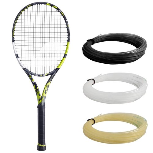 Babolat Pure Aero Plus Tennis Racquet (4 1/4" Grip) Strung with 16g White Syn Gut at Mid-Range Tension