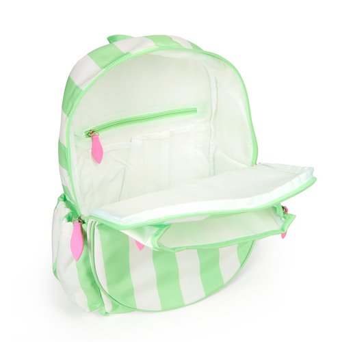 Ame & Lulu Jr. Love Tennis Backpack (Mint/White Cabana Stripe)