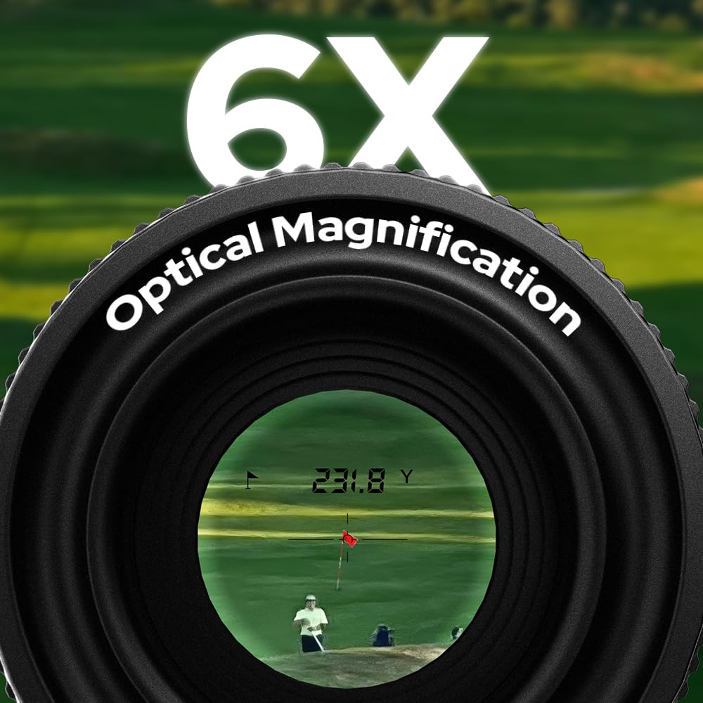 APTGRF Golf Rangefinder with Slope and Pin Flagpole Lock Vibration, 1200 Yards Range Finder, External Slope Switch, Golf Tournament Legal, Rechargeable Battery, Magnetic Stripe, 6X Magnification-Grey