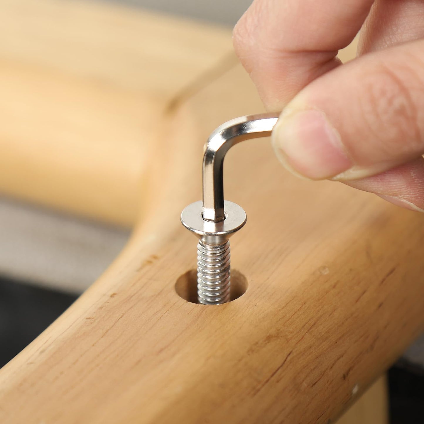 BNUOK 3/8-16 Bolt, 3/8-16 x 1 Inch Flat Socket Head Screws 15Pcs, 304 Stainless Steel 18-18 Countersunk Bolts, Full Thread, with Hex Spanner