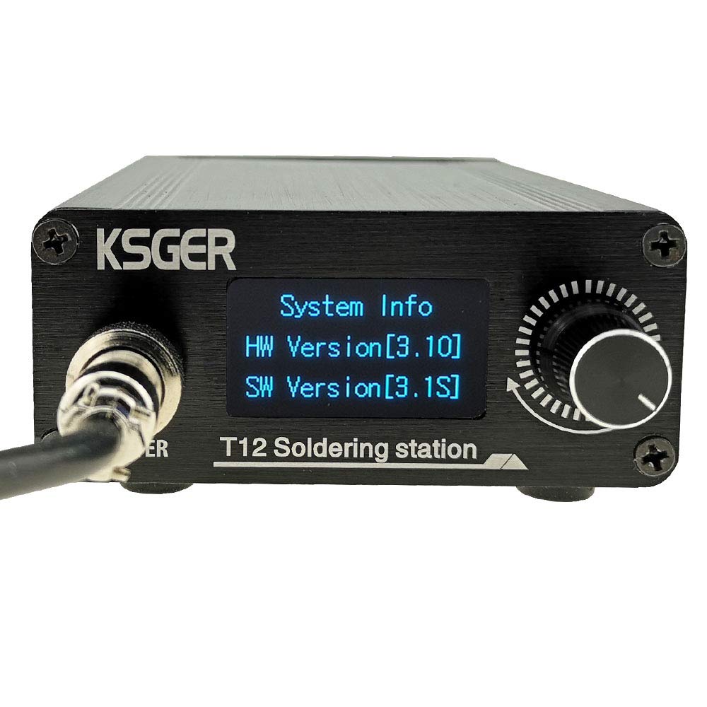 KSGER T12 Soldering Station DIY STM32 V3.1S OLED Temperature Controller Electronic Welding Iron Tips Handle Aluminum Alloy Case Power Equipments 110V T12 Iron Tips K C1 JL02