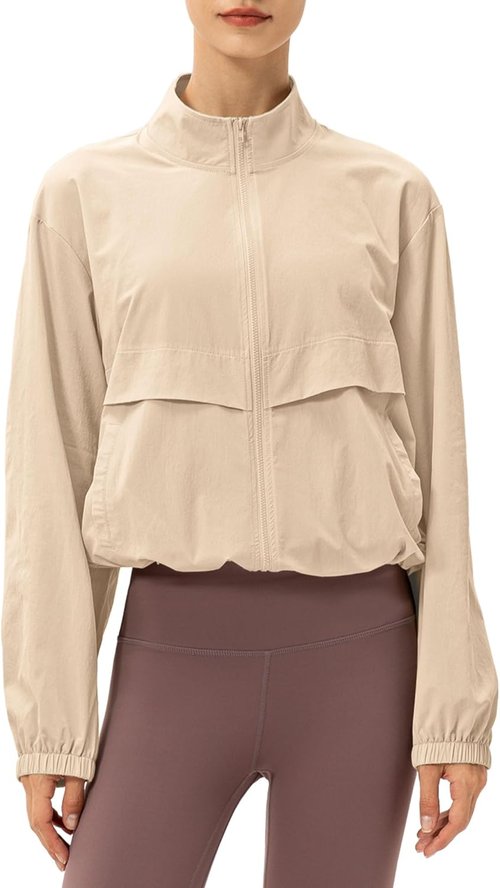Locachy Women's Lightweight Athletic Jacket - Zip Up, Windproof, Sun Protection | Ideal for Outdoor Workouts