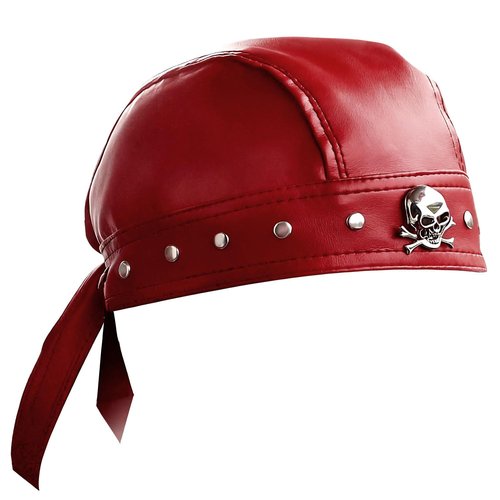 Biker Rock Bandana Doo Do Rag Headwrap Punk Skull Cap Du Rag Red Unisex (Red)