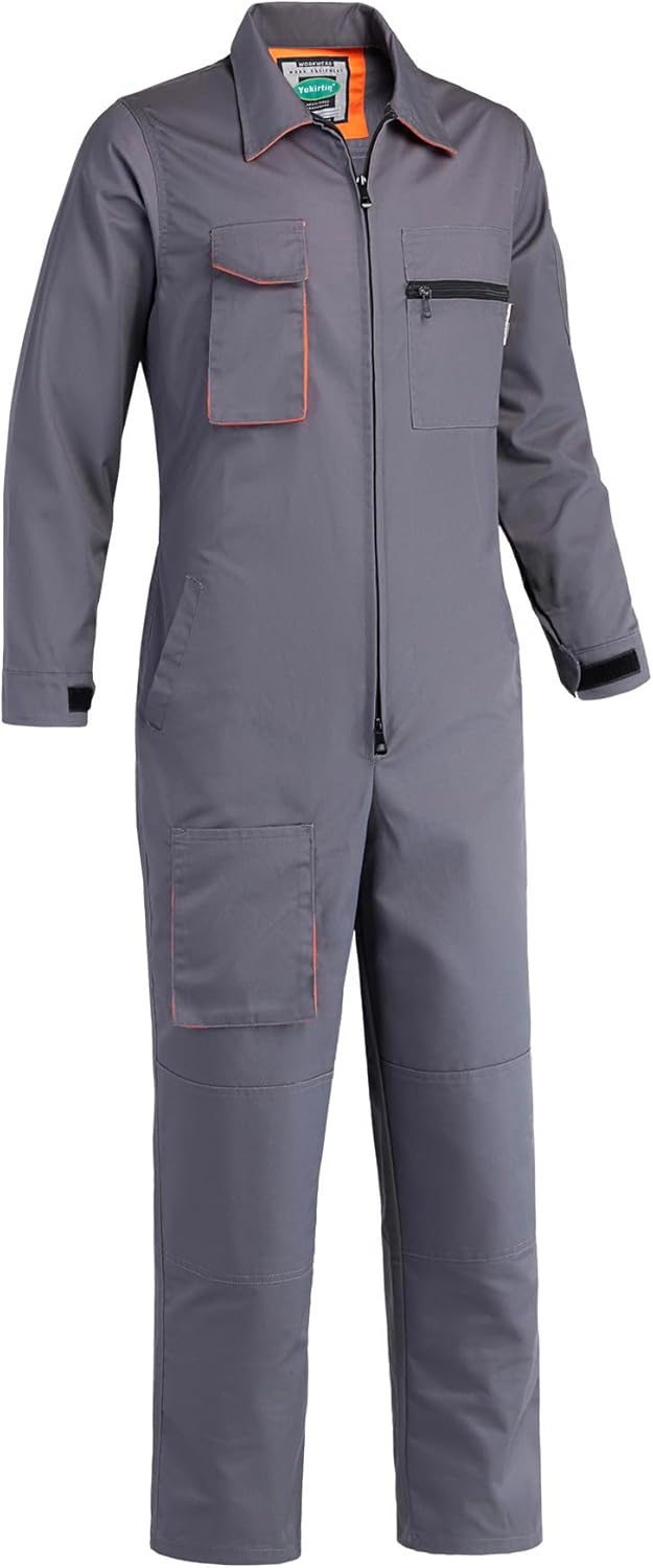Men's Coveralls Mechanic Work Jumpsuit Multi Pockets Overalls Long Sleeve Workwear Coverall