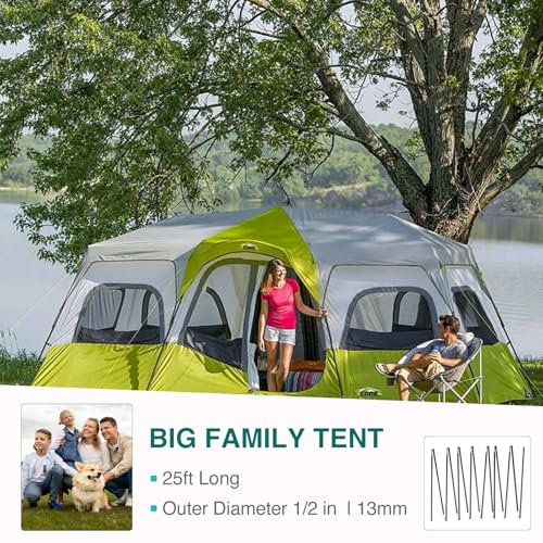BRILLIANCE4U 25ft Black Aluminum Tent Pole Replacement for Camping & Beach Tents
