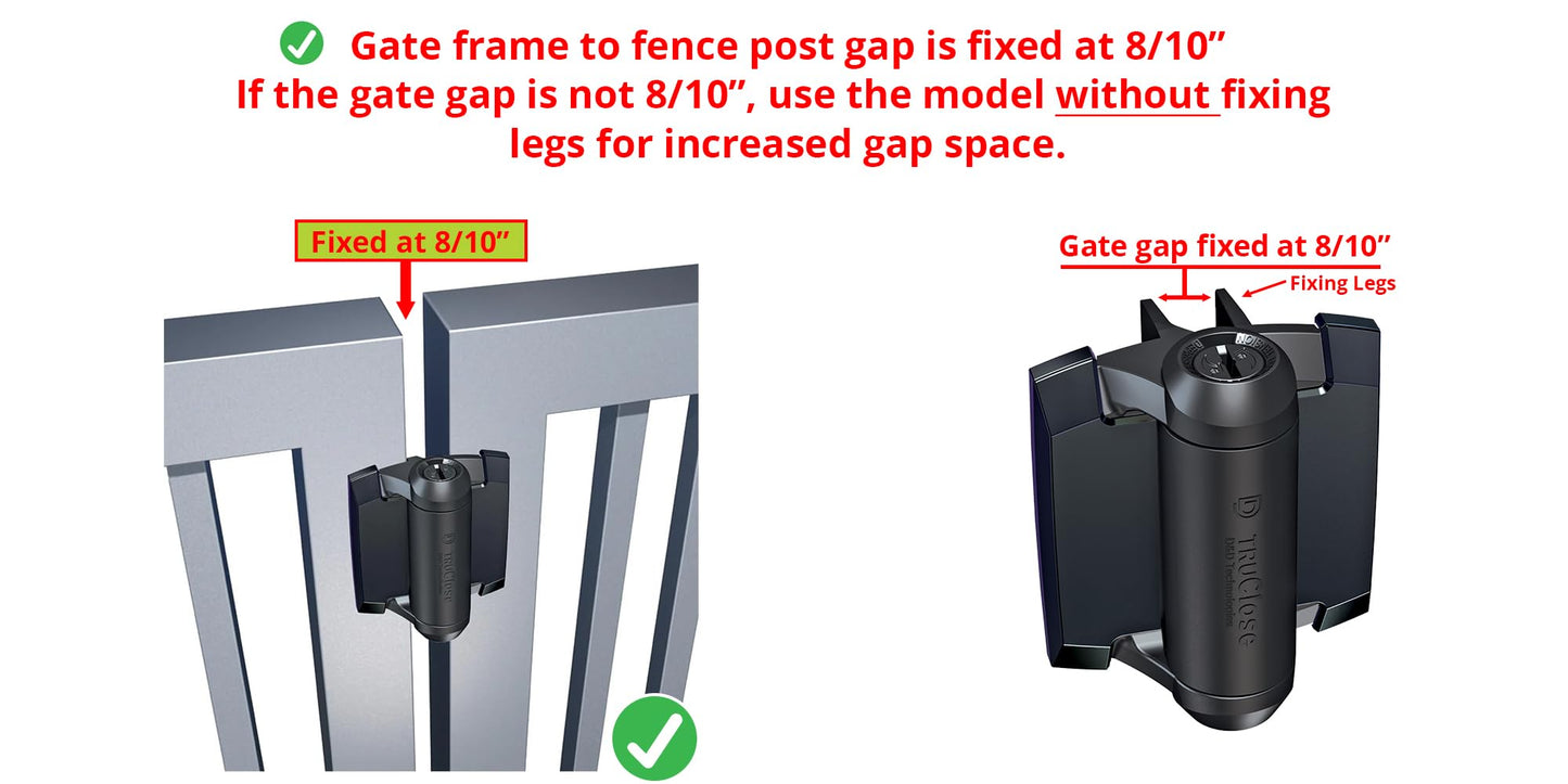 D&D Technologies TCHD1AL2S3BTS TruClose Heavy Duty Gate Hinges, for Self Closing Metal Gates up to 154 Pounds, with Alignment Legs, for Square Gate Frame and Post, Black, 2 Count