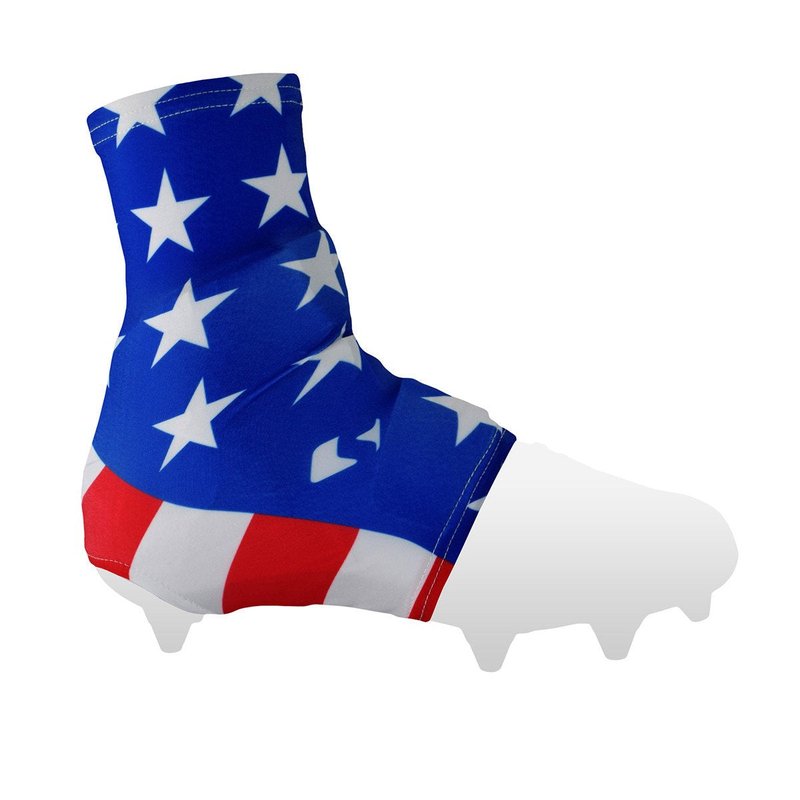 SLEEFS Spats/Football Cleat Covers [1 Pair - S/M American Flag] - Laces Covers/Wraps for Football, Baseball, Soccer, and Field Hockey - Youth and Adult Sizes for Men, Boys and Girls - Small/Medium