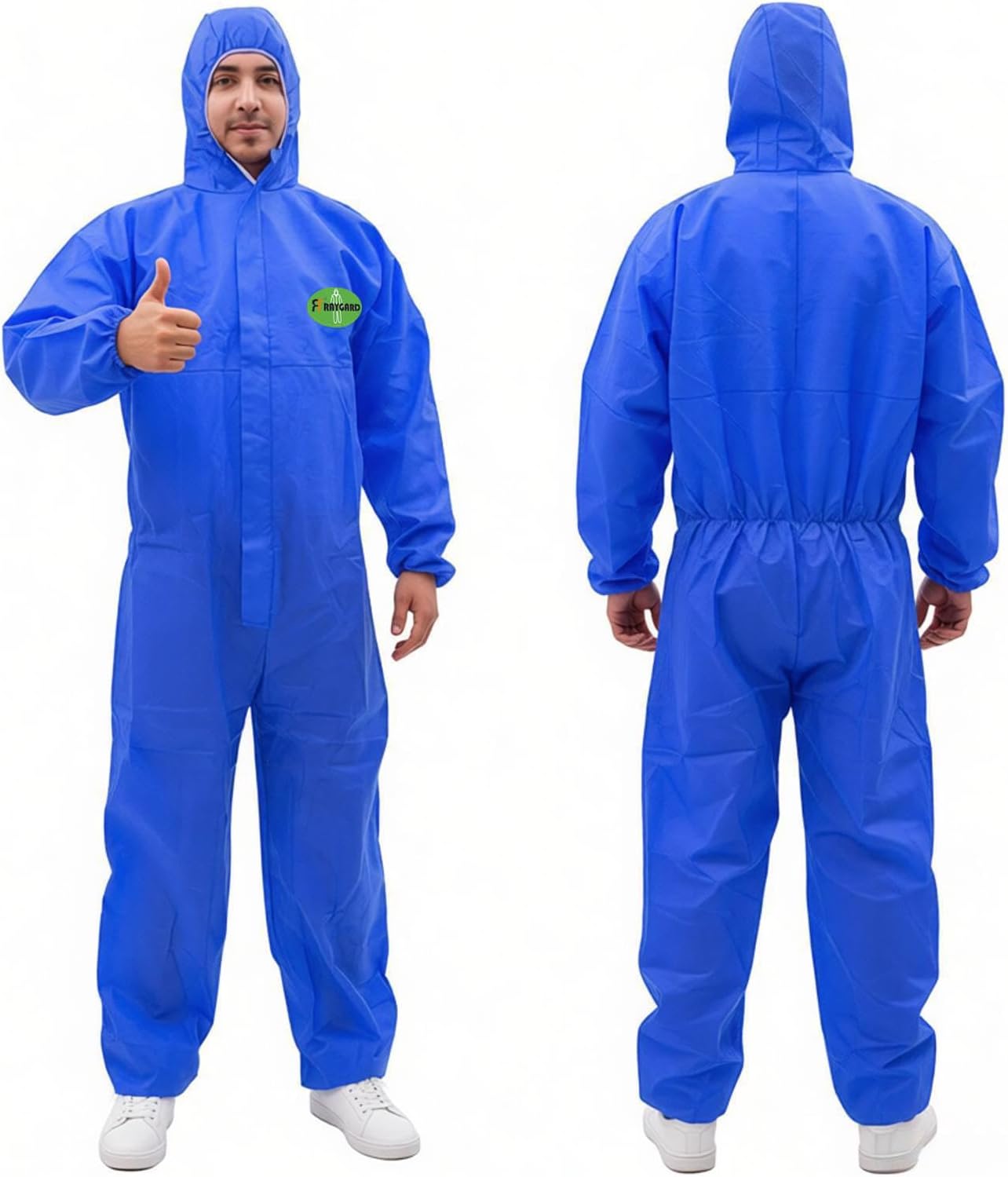 Skiennix Protective Suit - SMS Full Body Hazmat Coveralls with Hood & Elastic Wrists for Mechanics