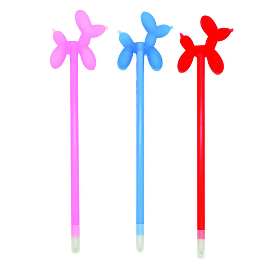 Raymond Geddes Balloon Dog Pen (Pack of 24) - Colorful Pens for Kids with Cute 2" Balloon Dog Toppers - Perfect Kids Party Favors and Gifts