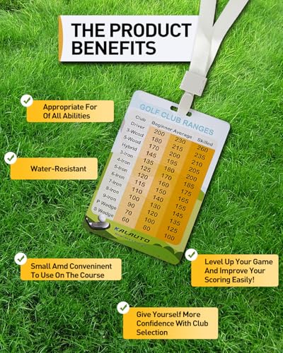 Golf Club Distance Card - 3.54" x 5.12" - Essential Golf Accessory