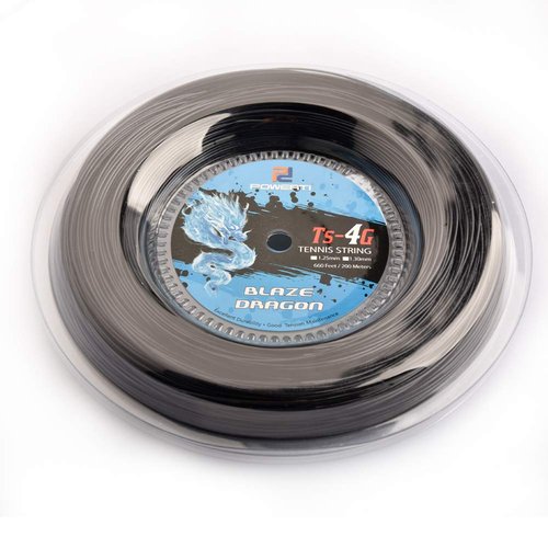 powerti Tennis String 660 Feet Or 200 Meters - Polymer 17 Gauge String-Durable, Intense Spin, Extreme Power, Feel, and Control, Black Colour