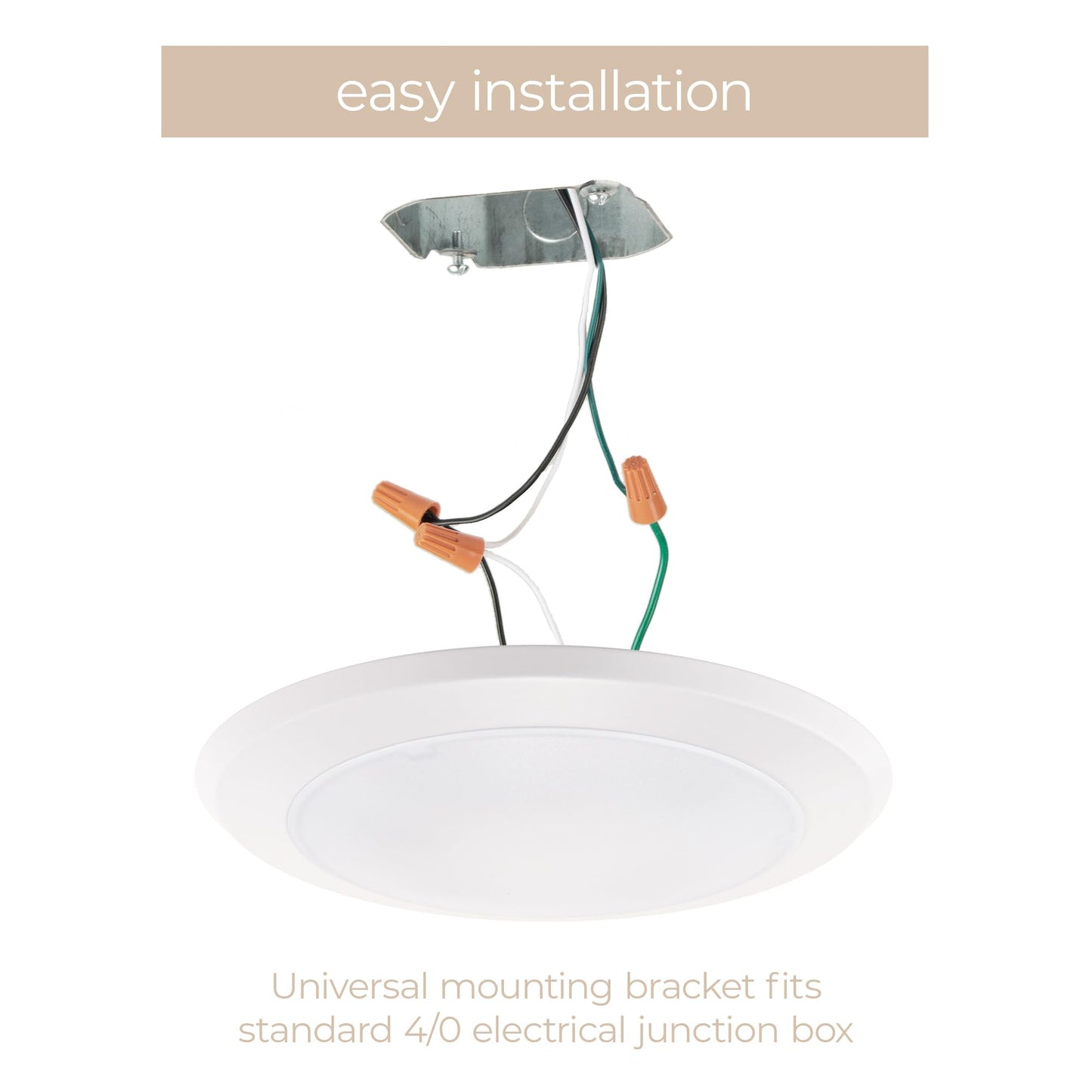 East Grove Home Builder Essential 6in Round Disc LED Recessed Flush Mount 10W 800 Lumens with 5-CCT 2700-3000-3500-4000-5000K in White (Pack of 12)