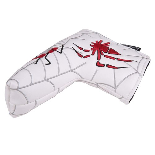 Golf Builder Spider Embroidery Golf Club Blade Putter Head Cover Spider Putter Cover (White)