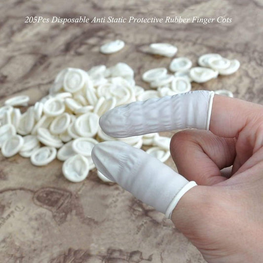 G2PLUS Disposable Finger Cots, 600pcs White Latex Rubber Finger Gloves, Rolled Edge Protective Covers for Nail Art, Lab Use, Crafting