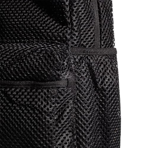 adidas Hermosa Mesh See-Through Backpack Black/White 29L - Festival & Beach Bag, One Size