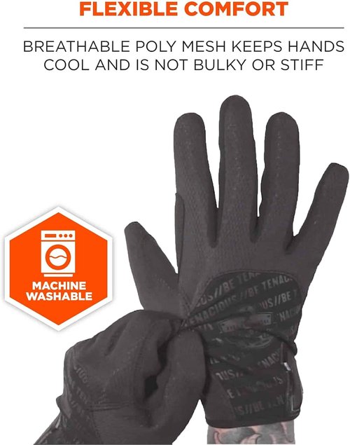 Ergodyne High-Dexterity Tactical Gloves - Black, Small | Ultimate Grip & Comfort