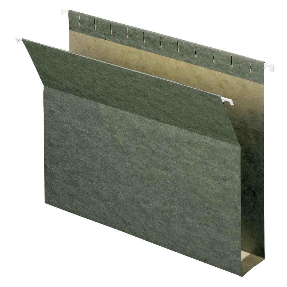 Smead Hanging File Folders for Documents, Letter Size, 2 Inch Expansion, File Organizer for Filing Cabinets, Standard Green, 25 Pack (64259)