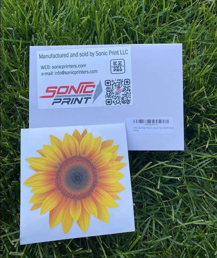 Yellow Sunflower Vinyl Decal - 3-Inch Weatherproof Sticker for Car & Window