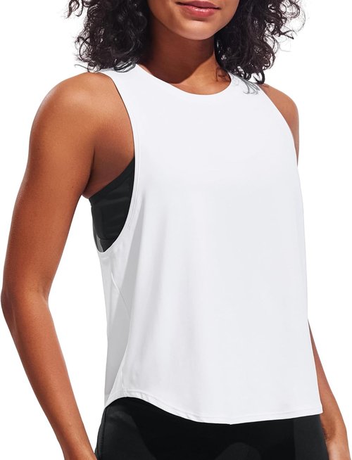 JOYSPELS Workout Tank Tops - Quick Dry Ice Silk Athletic Shirts for Women | Loose Fit Sleeveless Gym Tops