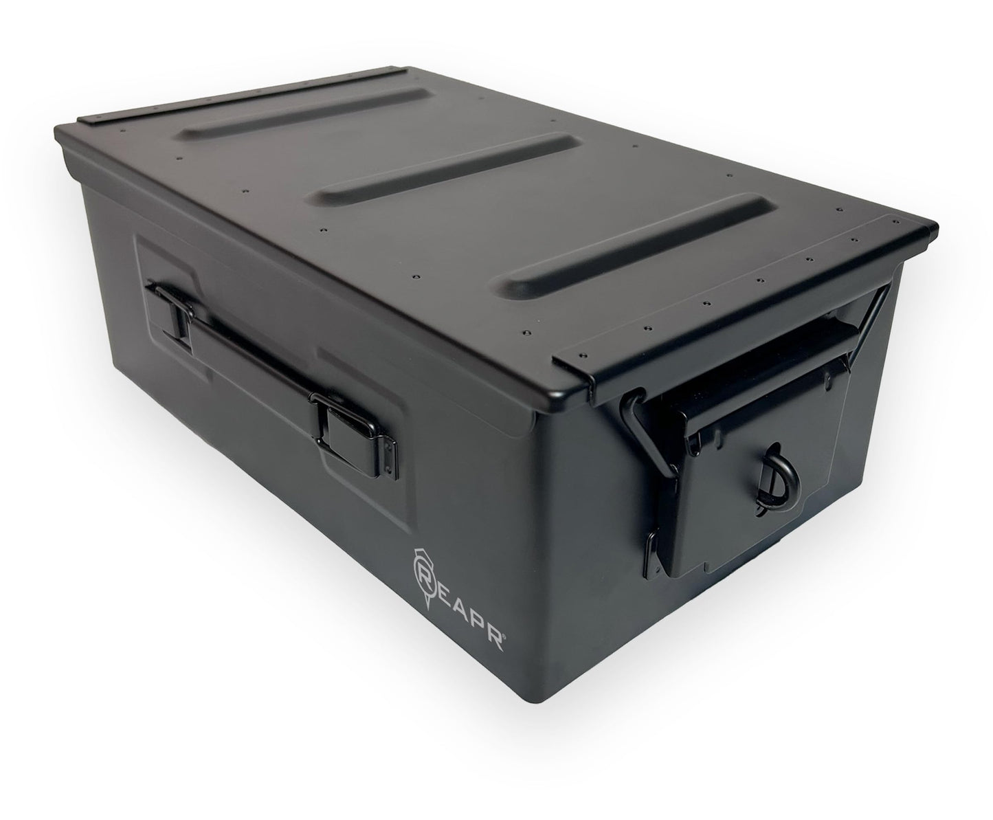 Reapr Steel Ammo Can, Heavy Duty Locking Metal Ammo Storage Box, Airtight and Watertight 30 Cal or 50 Cal Case for Rifle, Shotgun, Pistol, Military Footlocker Style Tool and Gear Organizer