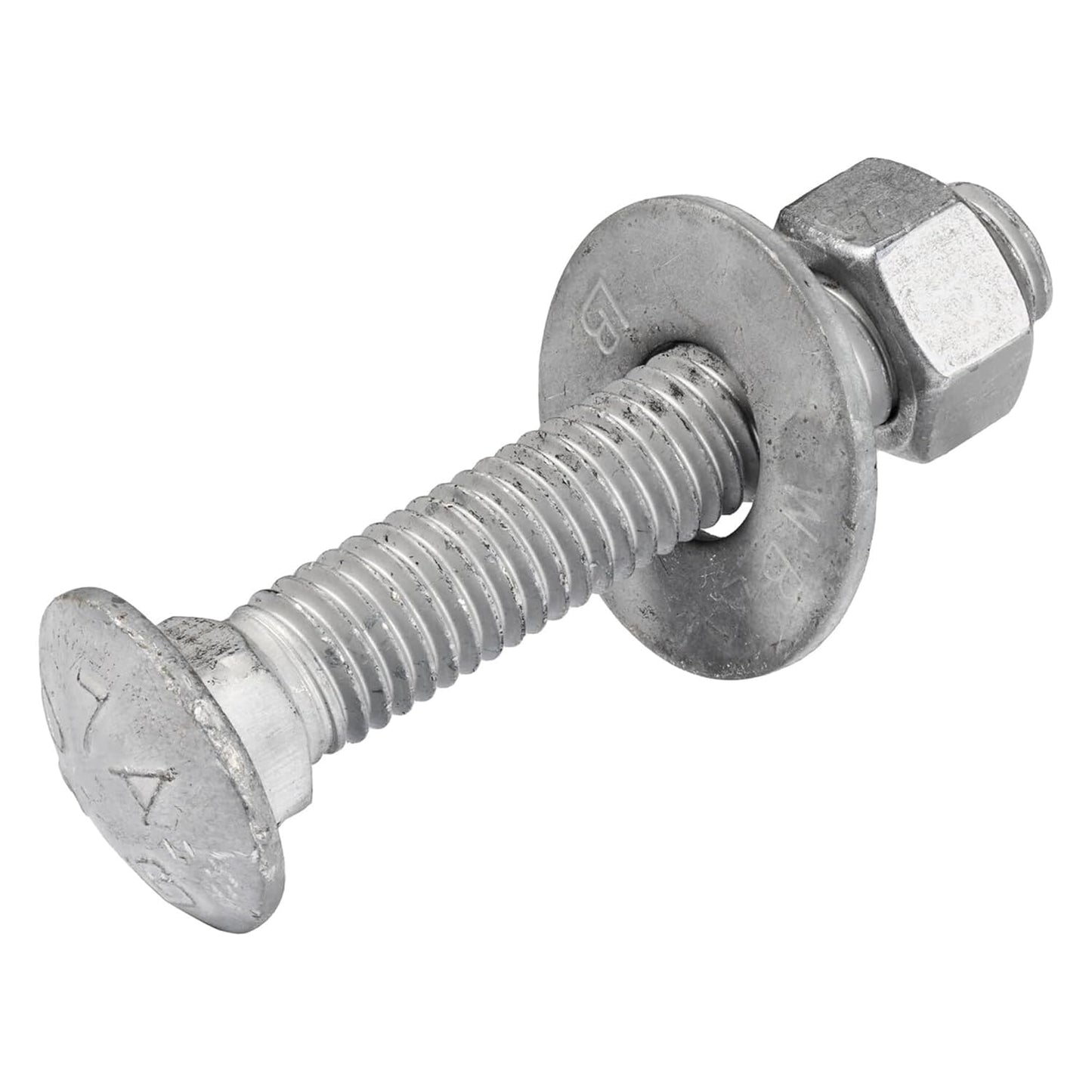 Galvanized Carriage Bolt Kit - 25 Pack 1/2" x 6" with Washers & Hex Nuts for Outdoor Use