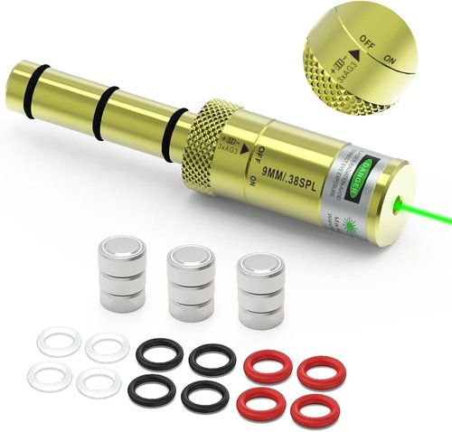 Bayattoo Laser Boresighter - 9mm to .40 S&W Caliber - Easy To Use End Barrel Sight with Switch