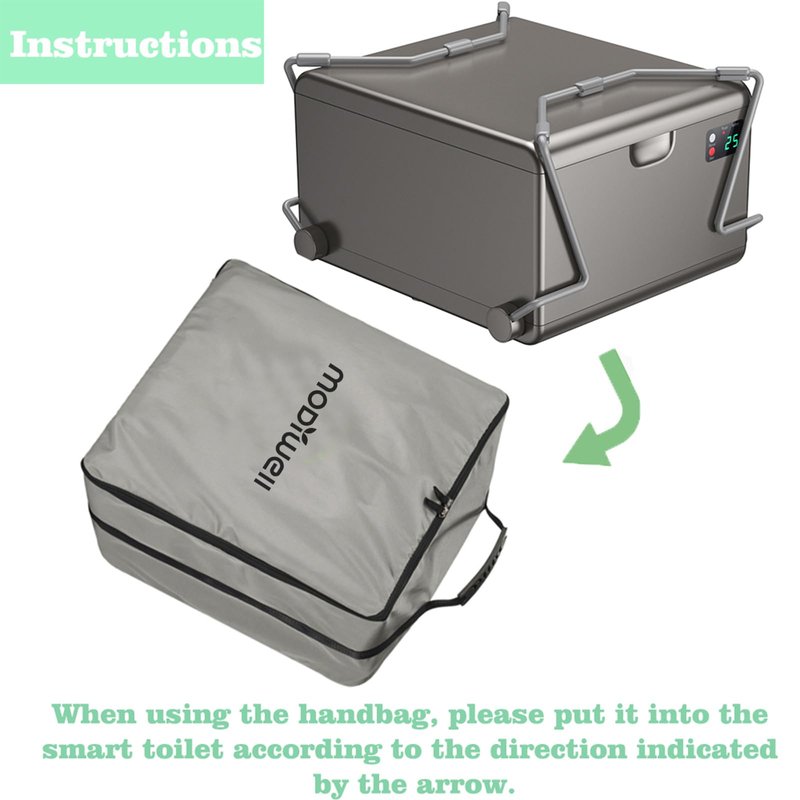 Modiwell LE-310 Dry Flush Toilet Carrying Bag with Waterproof Cover, Portable Travel Toilet Storage Organizer Protector for Camping, Hiking, RV Trips