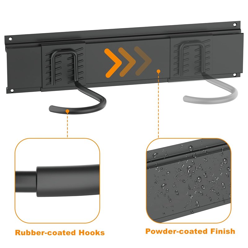 WALMANN Bike Hooks for Garage Wall, 6 Bikes Storage Rack Space Saving Wall Bike Mount Holds Up to 300 lbs, Vertical Bicycle Storage