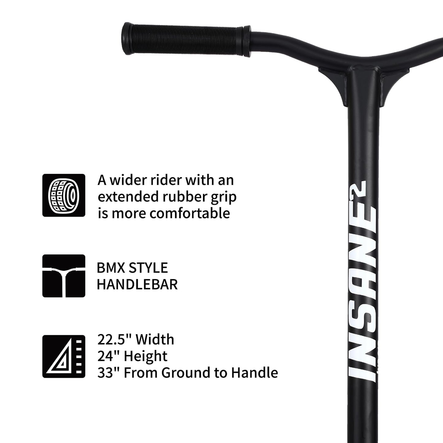 Pro Stunt Kick Scooter with Freestyle BMX Handlebars with 110mm Wheels & ABEC-9 and 88A high Elastic PU Wheels with Aluminum hubs(Sapphire Blue)