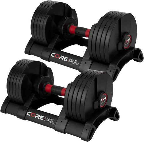 Core Fitness® Adjustable Dumbbell Weight Set - Versatile Home Gym Equipment | Compact Design