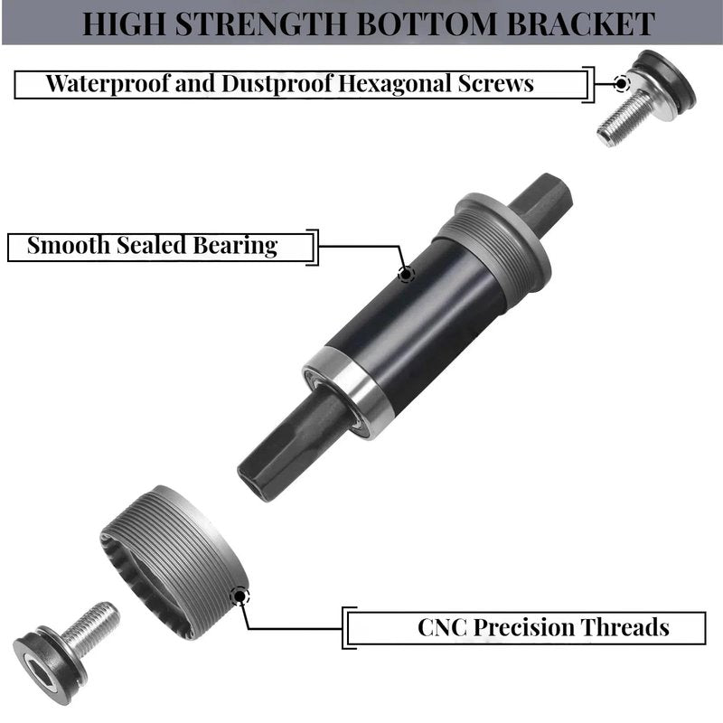 Viclaakesi Bike Bottom Bracket Mountain Square-Taper Compatible with Shimano Tourney TX800 Series (68 * 124.5mm)