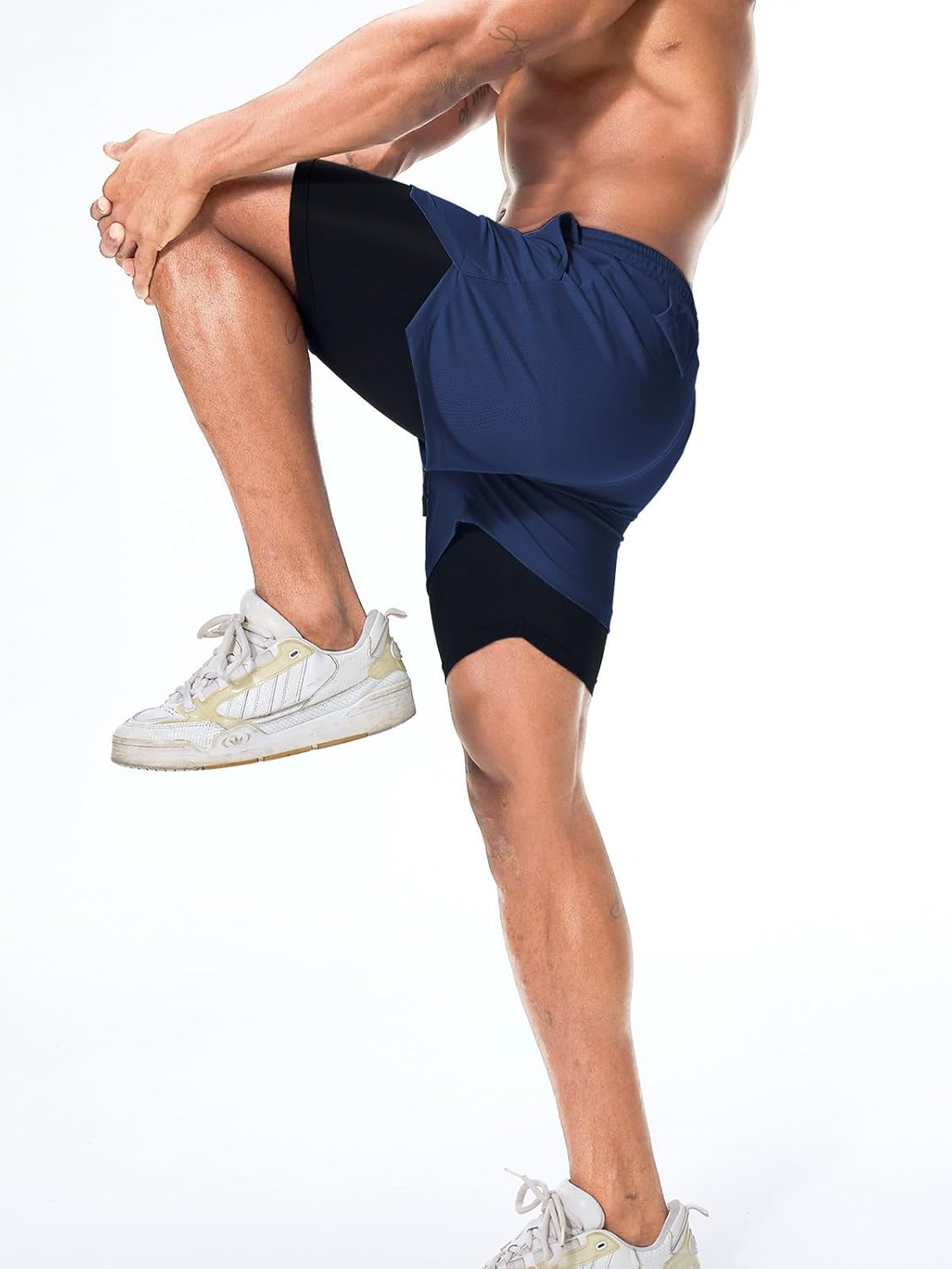 Surenow Men's 2-in-1 Athletic Gym Shorts - Quick Dry, Lightweight Workout Shorts with Pockets - 3 Pack