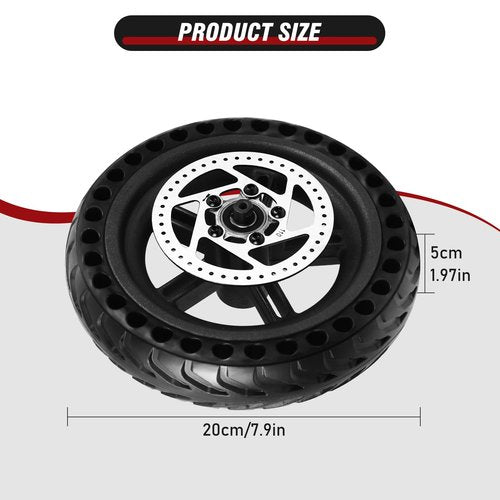 DTNESS 8.5 Inches Scooter Wheel Hub Tyre, Electric Scooter Wheels Replacement Tire, Honeycomb Solid Rear Tire with Disc Brake and 3 Installation Tools, for Mijia M365 Xiaomi/1S