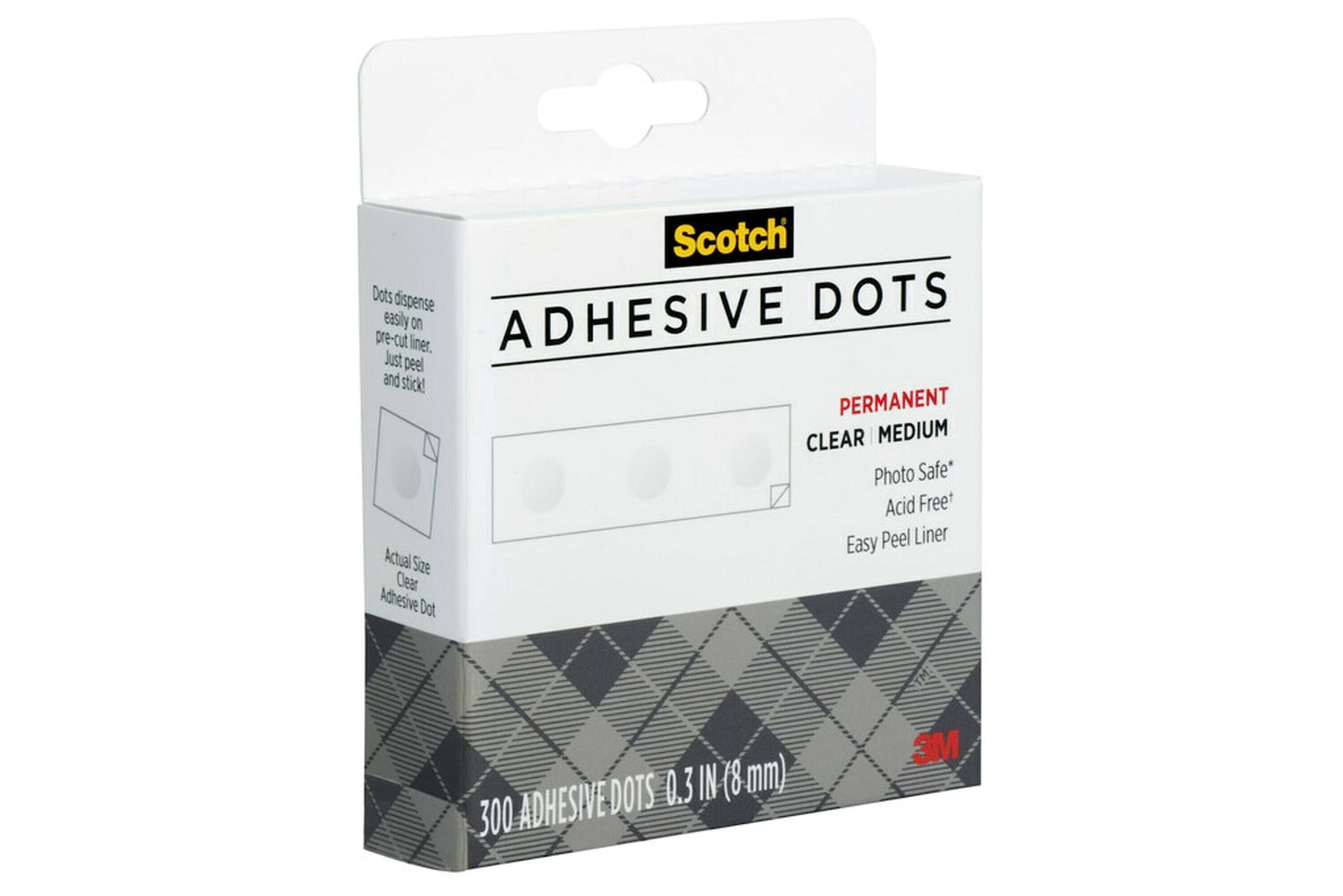 Scotch Adhesive Dots, Medium, Clear, 300-Count, 12-Pack – Permanent, Photo-Safe, Acid-Free Adhesive for Crafts and Scrapbooking
