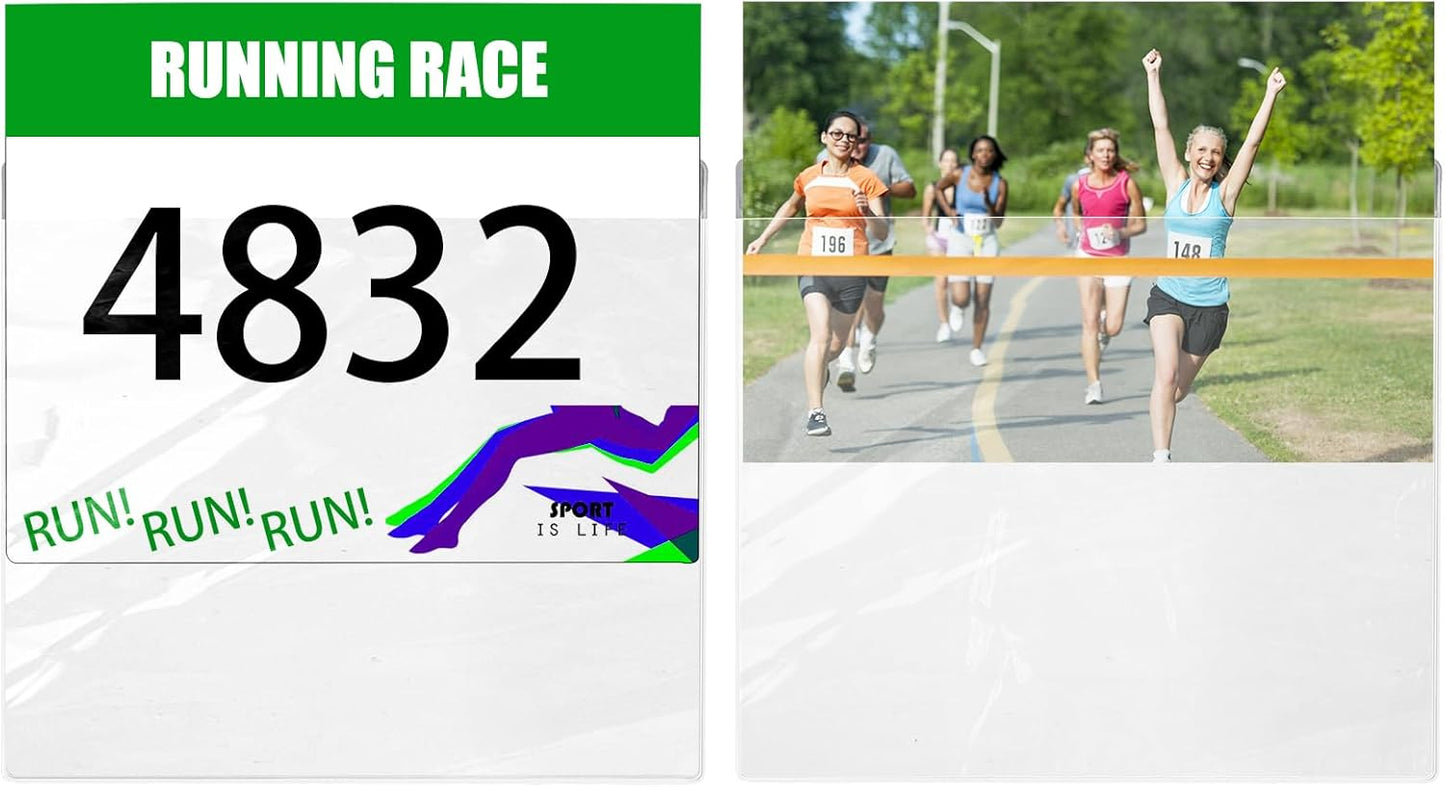 Yarlung Race Bib Display Protector Sheets - 50 Pack Clear Vinyl Holders for Runners & Athletes