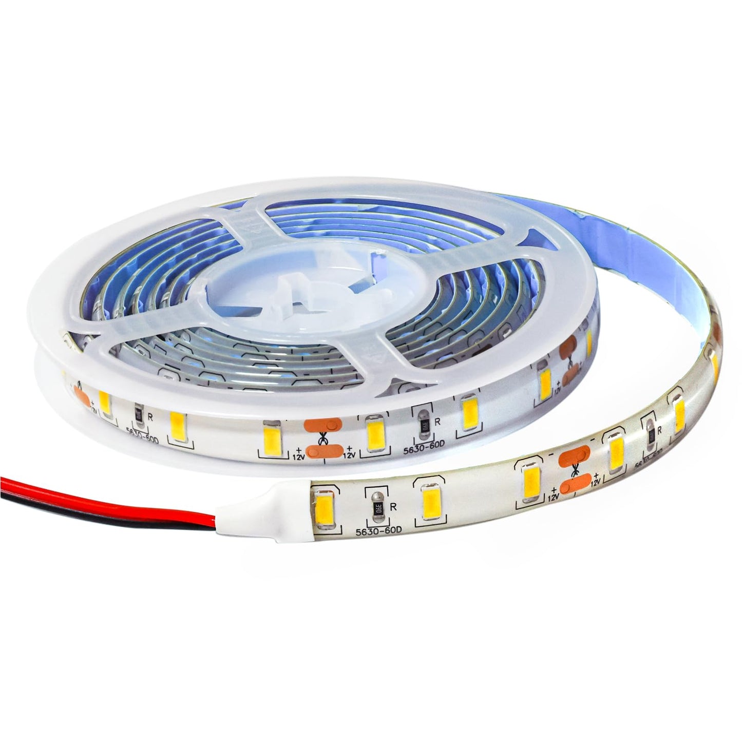 12V Warm White Led Strip Light 6.56Ft Dimmable Light Strip, SMD 5630 IP65 Waterproof 3500K Flexible Tape Lights 120 LEDs Rope Light for Bedroom, Desk, Kitchen, Indoor, Outdoor Decoration